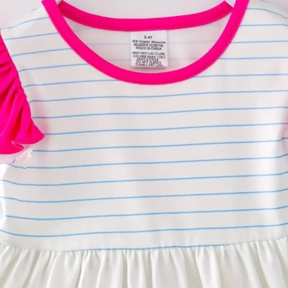 Boutique Back to School Crayon Tunic Dress & Ruffle Shorts Girls Outfit Set
